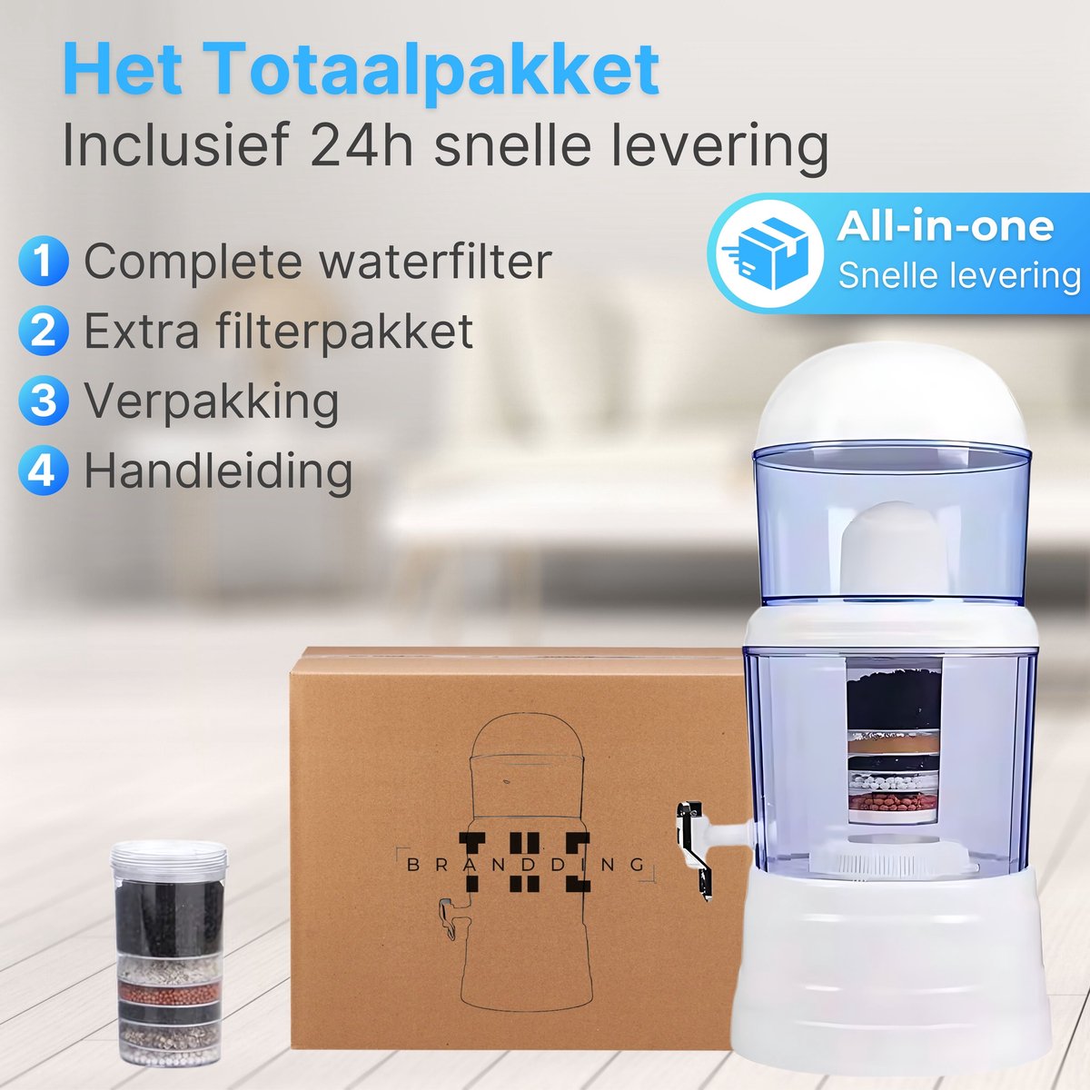 Purion waterzuiveraar voor noodsituaties 14L